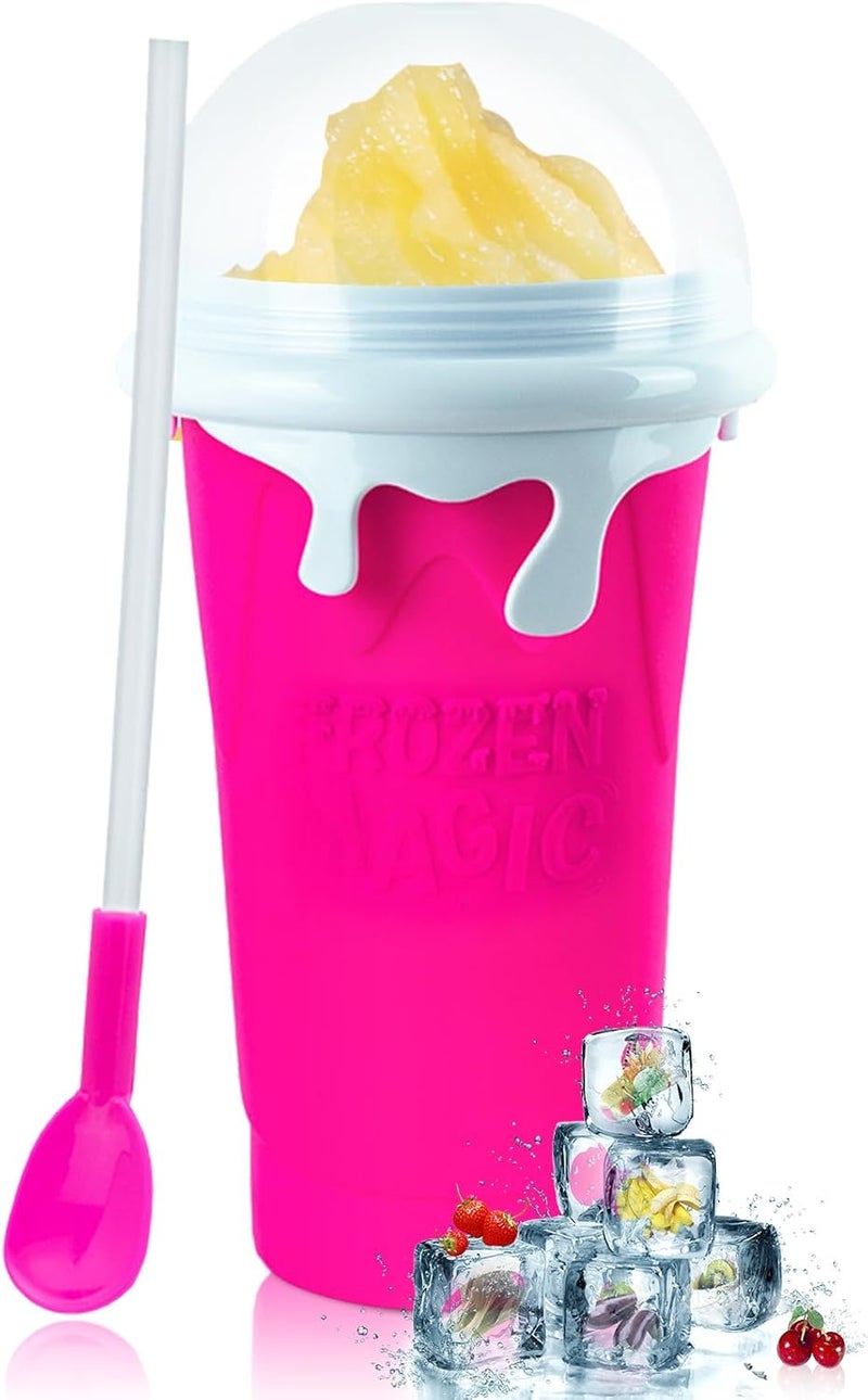ROEDEER Large Slushie Cup 500ml,Frozen Magic Slushy Cup Maker,DIY Homemade Ice Cream,Milk Shake,Drinks Smoothie,Fruit Juice Slush Cup,Cool Stuff Gifts for Kids and Family - Pink - Image 1